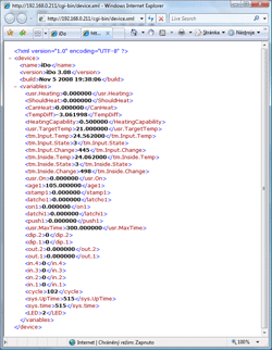 Ukázka XML rozhraní pro vzdálený strojový dohled